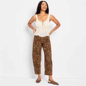 a new day Brown Leopard Print Cropped Pants
